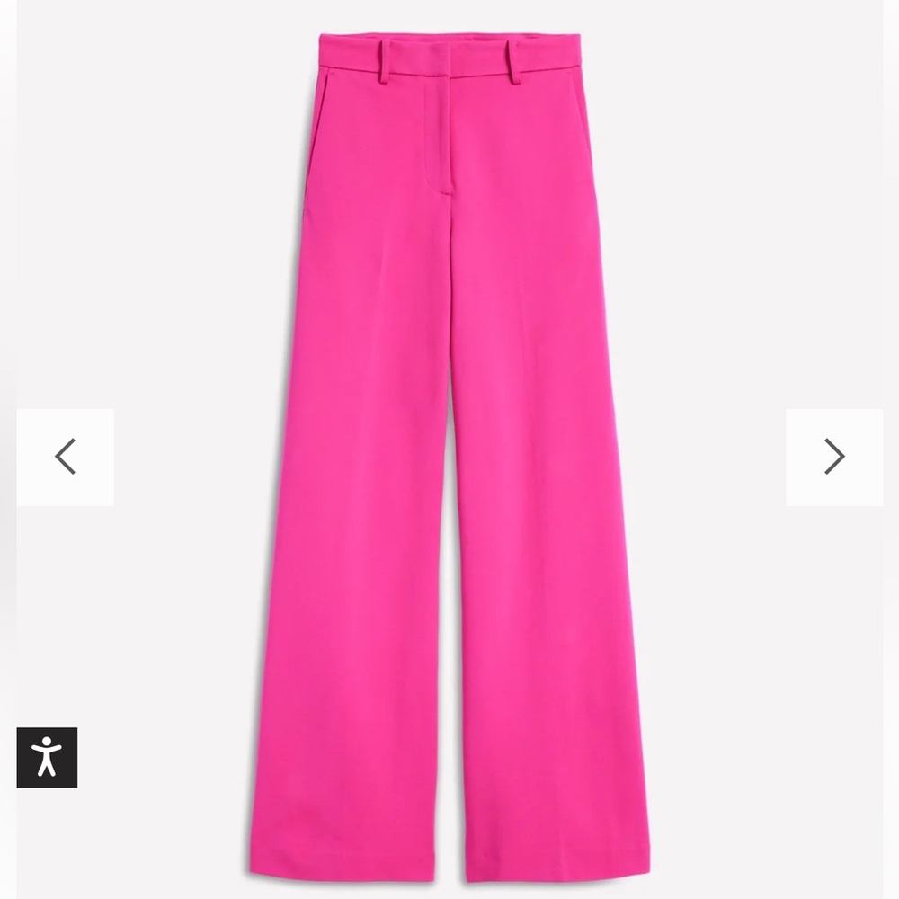 BODEN Women’s Westbourne Ponte Pink Peony High Rise Wide Leg Pants size 4 NWT